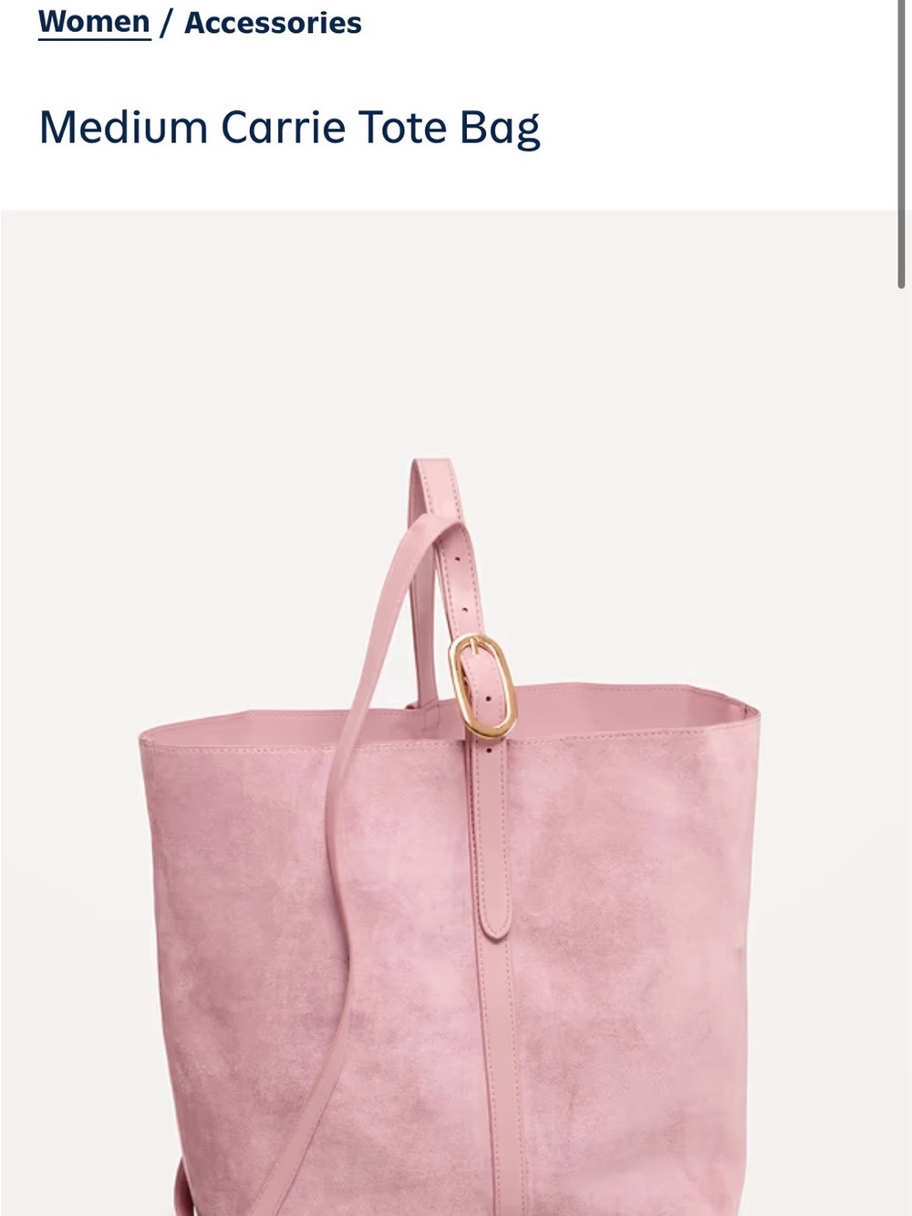 Old Navy Pink Medium Tote with Gold Buckle